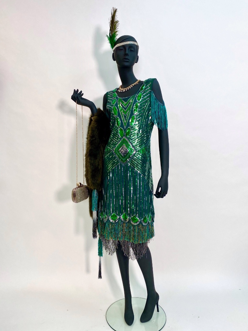 Зеленое платье с бахромой Великий Гэтсби