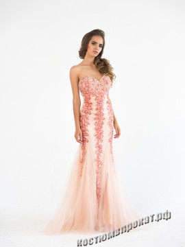 Платье персиковое в винтажном стиле