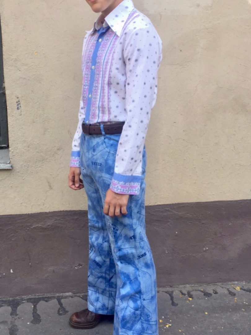 Мужская рубашка, джинсы 1970-е