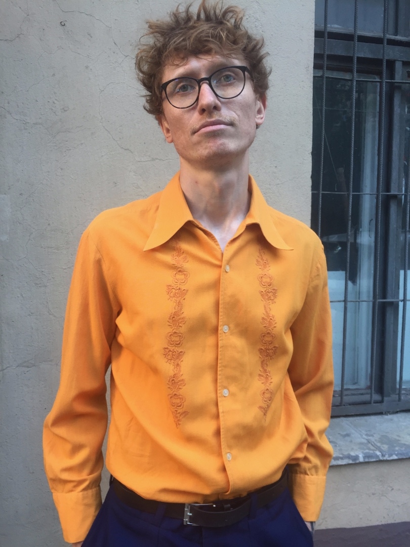 Оранжевая мужская рубашка 1970-е