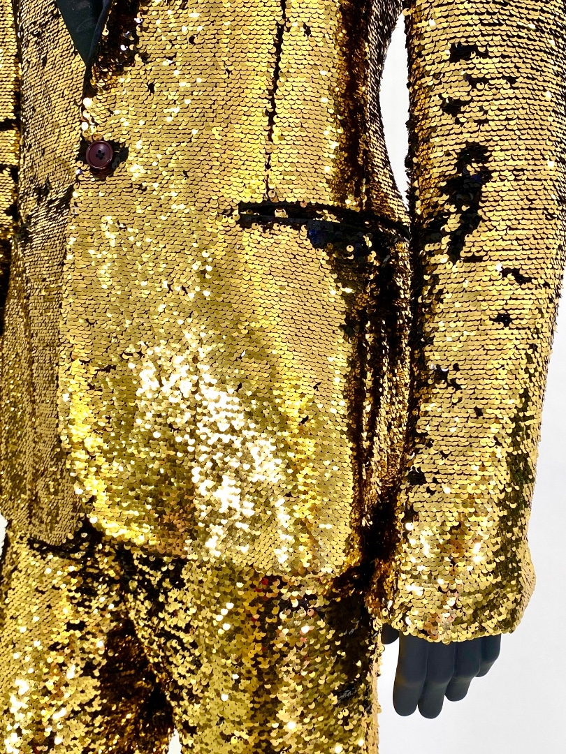 Золотой пиджак смокинг с пайетками 