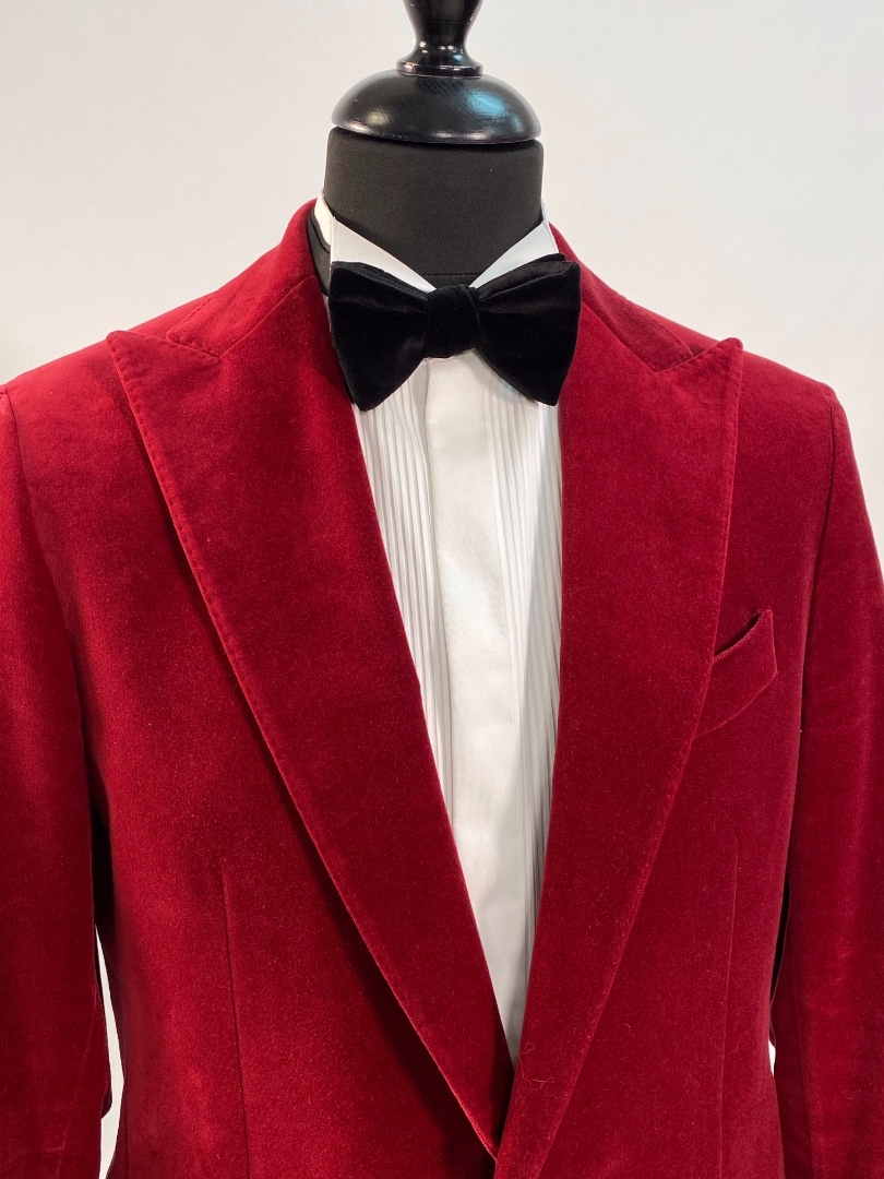 Красный бархатный брендовый пиджак Meucci