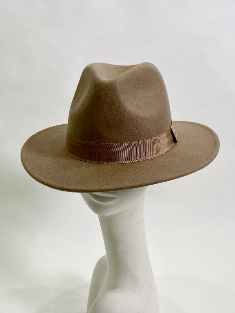 Коричневая фетровая мужская шляпа