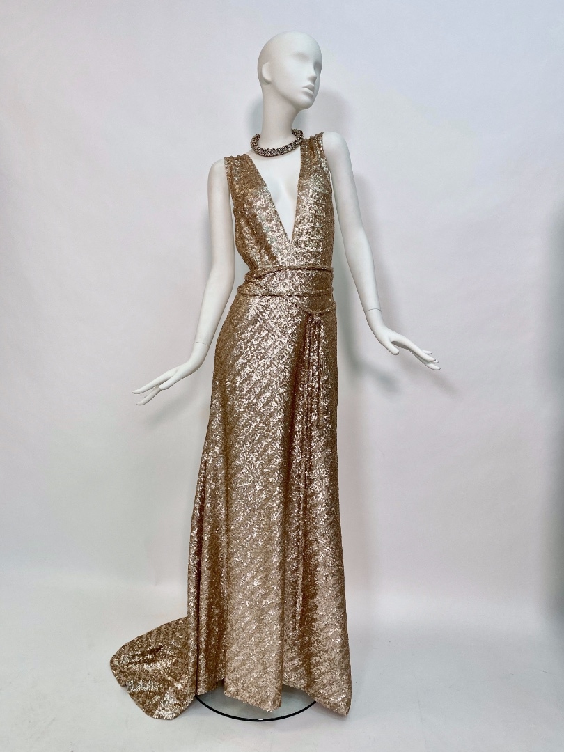 Золотое платье в стиле диско 1970-е