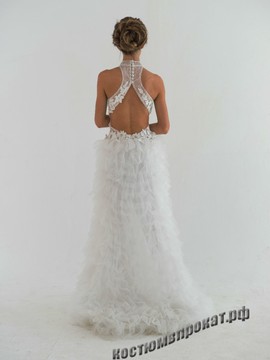 Платье белое свадебное с пристяжным шлейфом