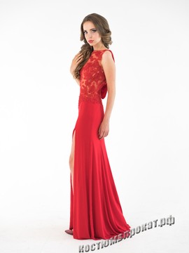 Платье красное в стиле тридцатых годов